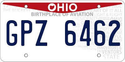 OH license plate GPZ6462
