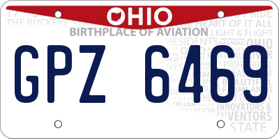 OH license plate GPZ6469