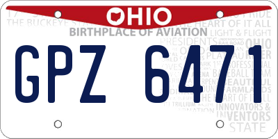 OH license plate GPZ6471