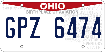 OH license plate GPZ6474