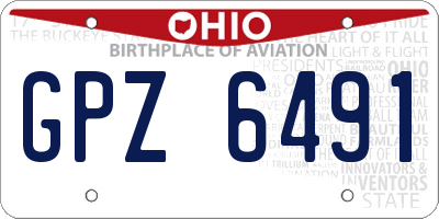 OH license plate GPZ6491