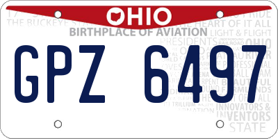 OH license plate GPZ6497
