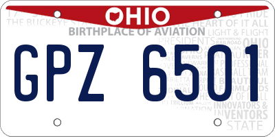 OH license plate GPZ6501