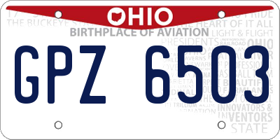 OH license plate GPZ6503