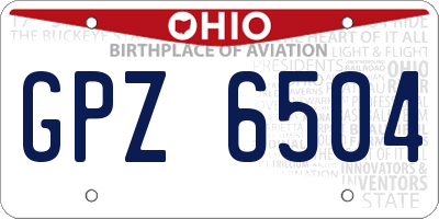 OH license plate GPZ6504