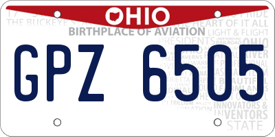 OH license plate GPZ6505