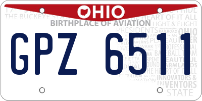 OH license plate GPZ6511