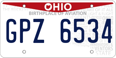 OH license plate GPZ6534