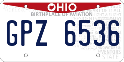 OH license plate GPZ6536