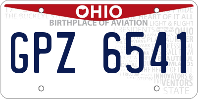 OH license plate GPZ6541