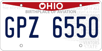 OH license plate GPZ6550