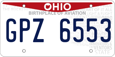 OH license plate GPZ6553