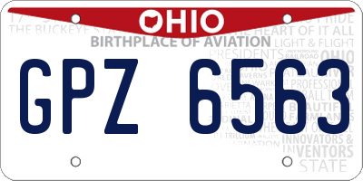 OH license plate GPZ6563