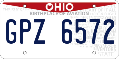 OH license plate GPZ6572