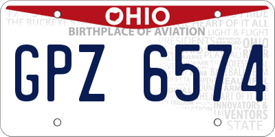 OH license plate GPZ6574