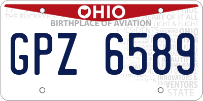 OH license plate GPZ6589