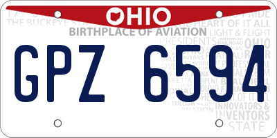 OH license plate GPZ6594