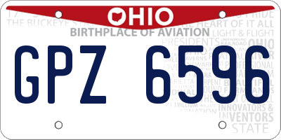 OH license plate GPZ6596