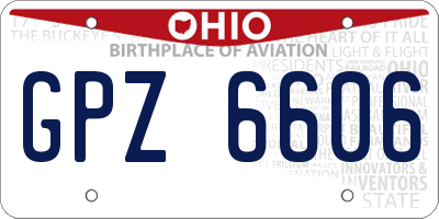 OH license plate GPZ6606