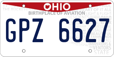 OH license plate GPZ6627
