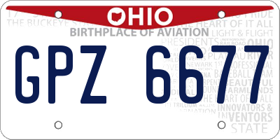 OH license plate GPZ6677