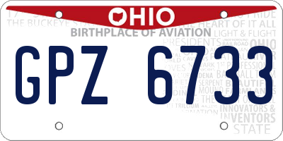 OH license plate GPZ6733