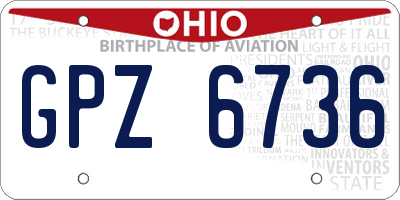 OH license plate GPZ6736