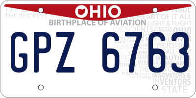 OH license plate GPZ6763
