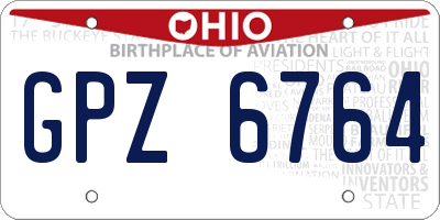 OH license plate GPZ6764