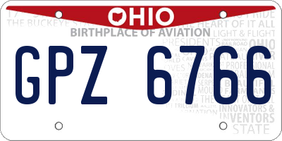 OH license plate GPZ6766