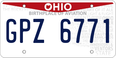 OH license plate GPZ6771