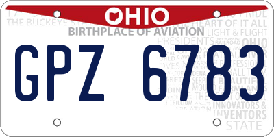 OH license plate GPZ6783