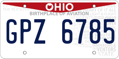 OH license plate GPZ6785