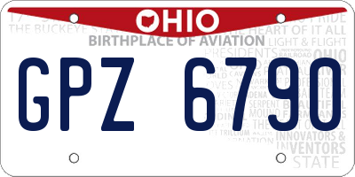 OH license plate GPZ6790
