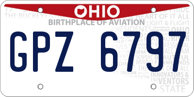 OH license plate GPZ6797