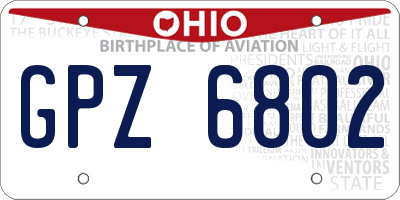 OH license plate GPZ6802