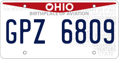 OH license plate GPZ6809