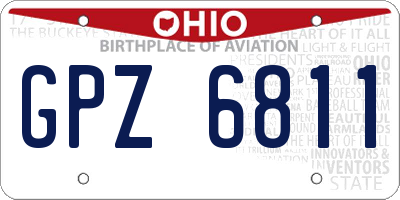 OH license plate GPZ6811