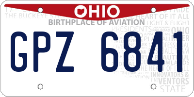 OH license plate GPZ6841