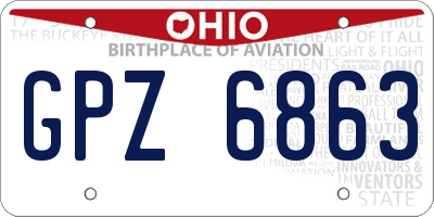 OH license plate GPZ6863