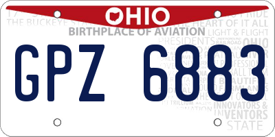 OH license plate GPZ6883