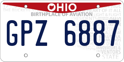 OH license plate GPZ6887