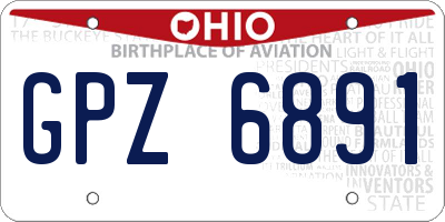 OH license plate GPZ6891