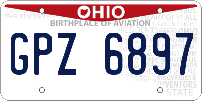 OH license plate GPZ6897