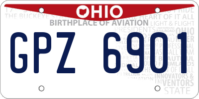 OH license plate GPZ6901