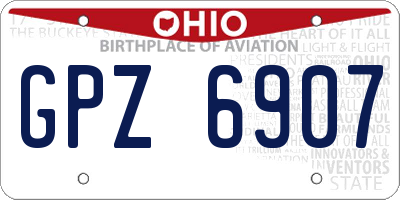 OH license plate GPZ6907