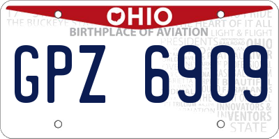 OH license plate GPZ6909