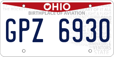 OH license plate GPZ6930
