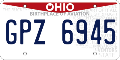 OH license plate GPZ6945