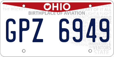 OH license plate GPZ6949